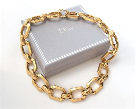 christian dior necklace gold chain|genuine Christian Dior necklace.